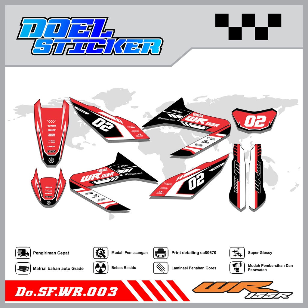 STICKER STRIPING WR 155 - STICKER STRIPING LIST VARIASI HOLOGRAM , CROME WR 155 DOEL 003