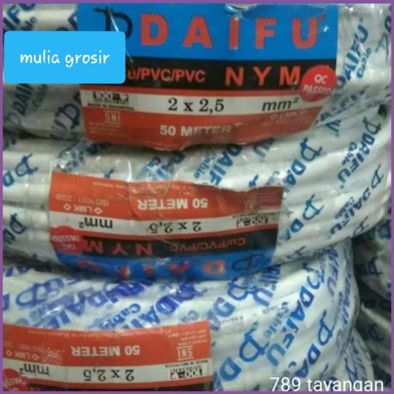 Kabel Listrik Nym Daifu / Master / Hensonic 2x2.5 50m SNI