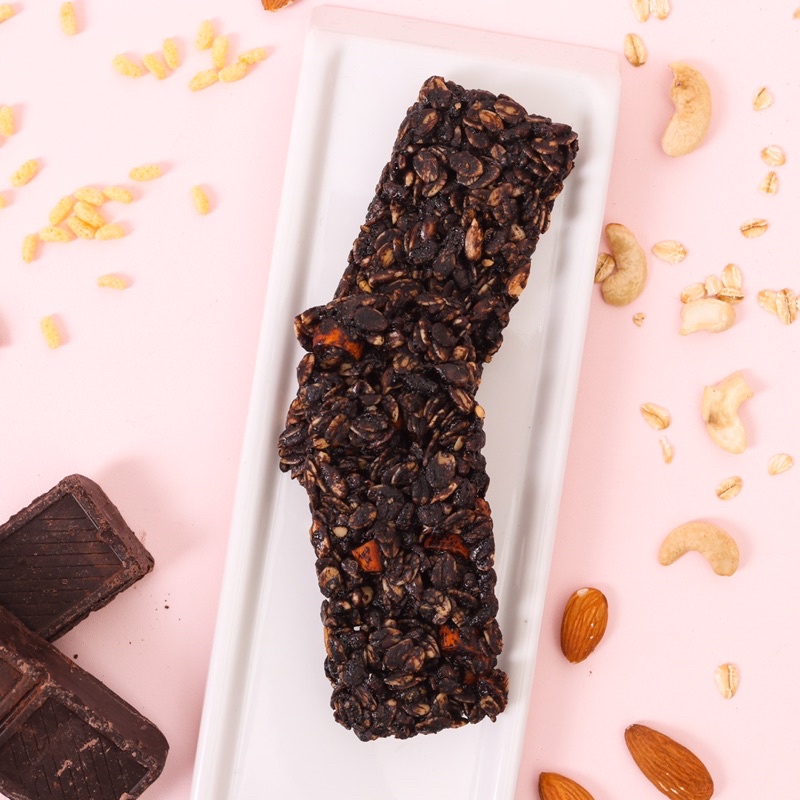 

Dark chocolate Granola Bar (2 bar) Dark chocolate, almond, chia seed, sunflower seed - goodluckbite