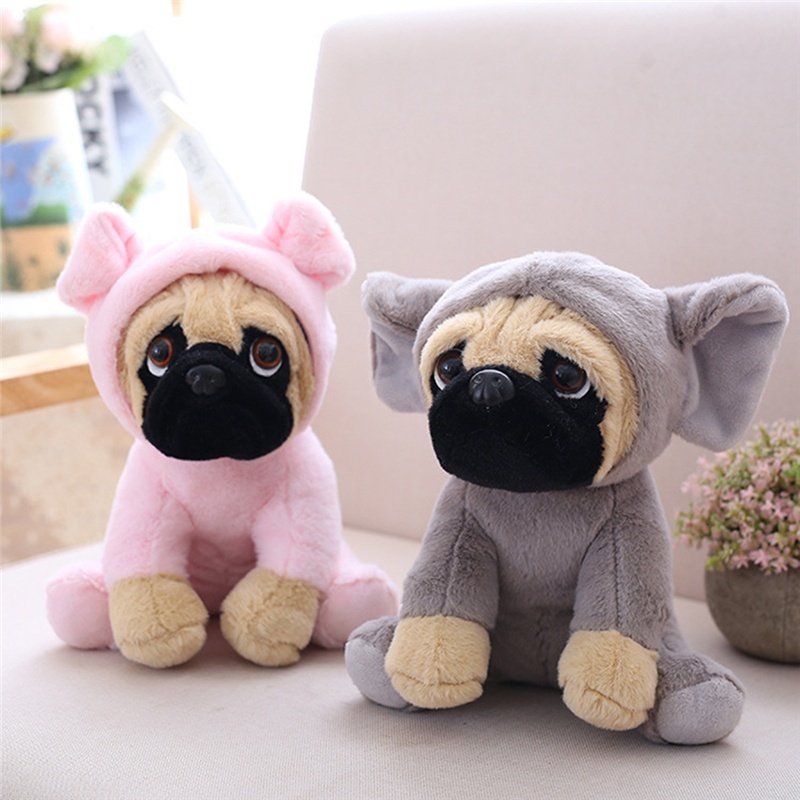 Mainan Boneka Plush Anjing Pug Dengan Topi + Bel Untuk Anak Laki-Laki / Perempuan