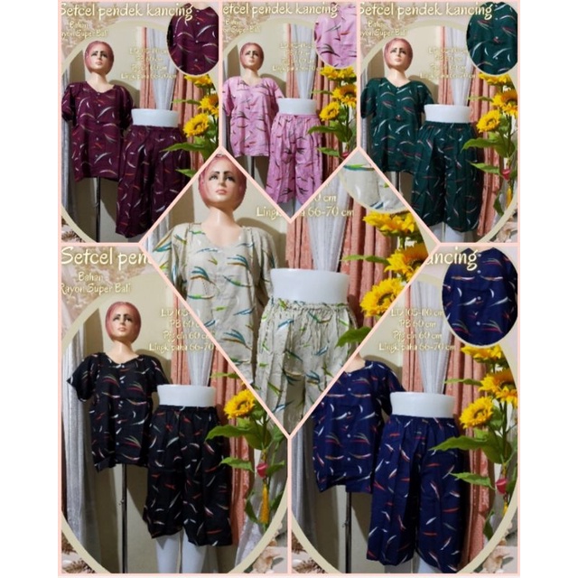 Stelan celana pendek //Setcel pendek //Baby doll Bali //Setcel Rayon Bali //Set Pajamas