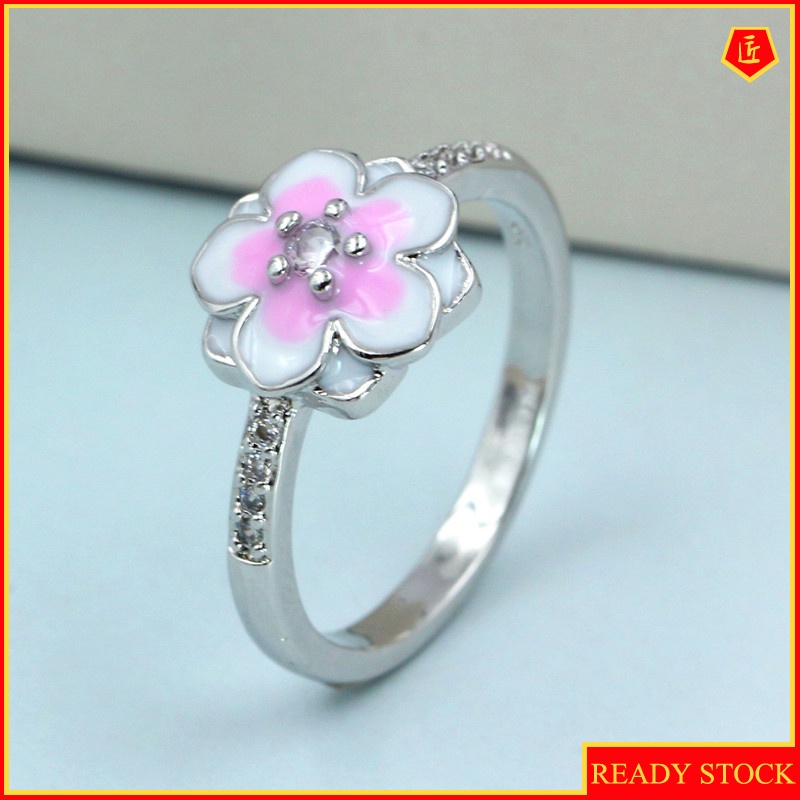 [Ready Stock]Elegant Simple 925 Silver Peach Blossom Ring