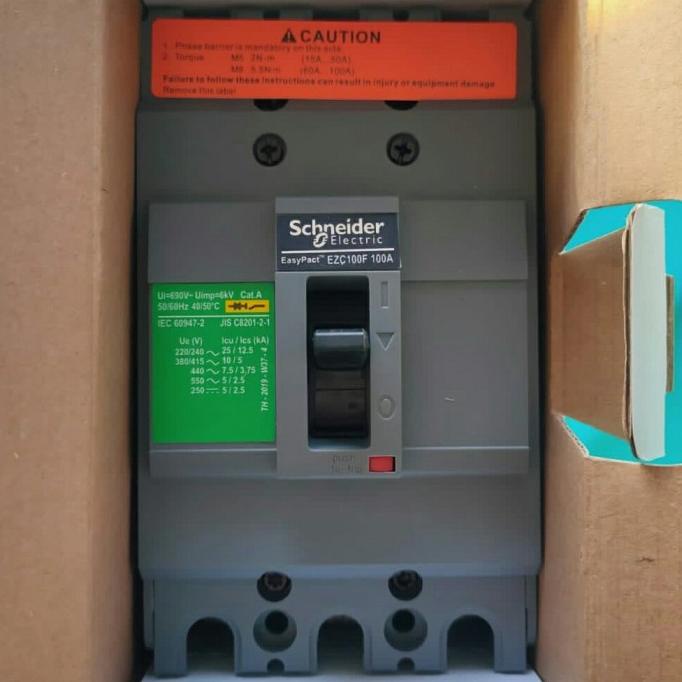 Mccb NFB breaker ezc100 3P 60A 75A 80A 100A schneider