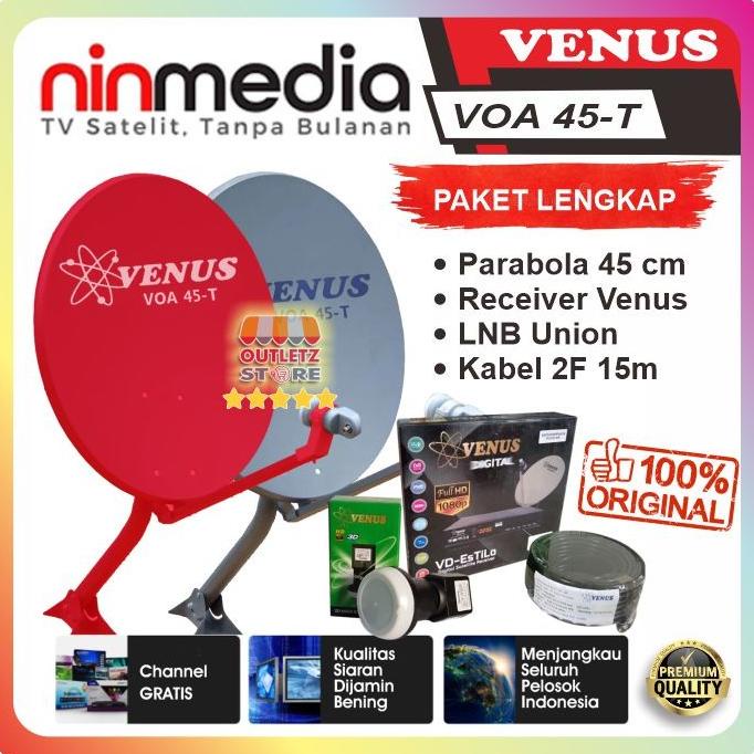 Parabola Mini 45 cm Bebas Tanpa Iuran Bulanan Ninmedia Venus VOA45 Termurah