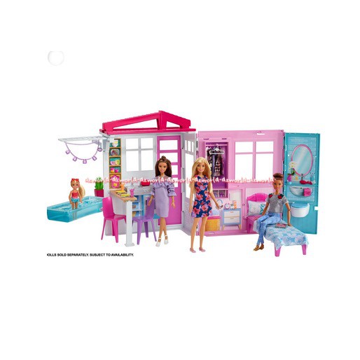 Barbie Close &amp; Go Fully Furnished Mainan Aksesoris Untuk Boneka Barbie