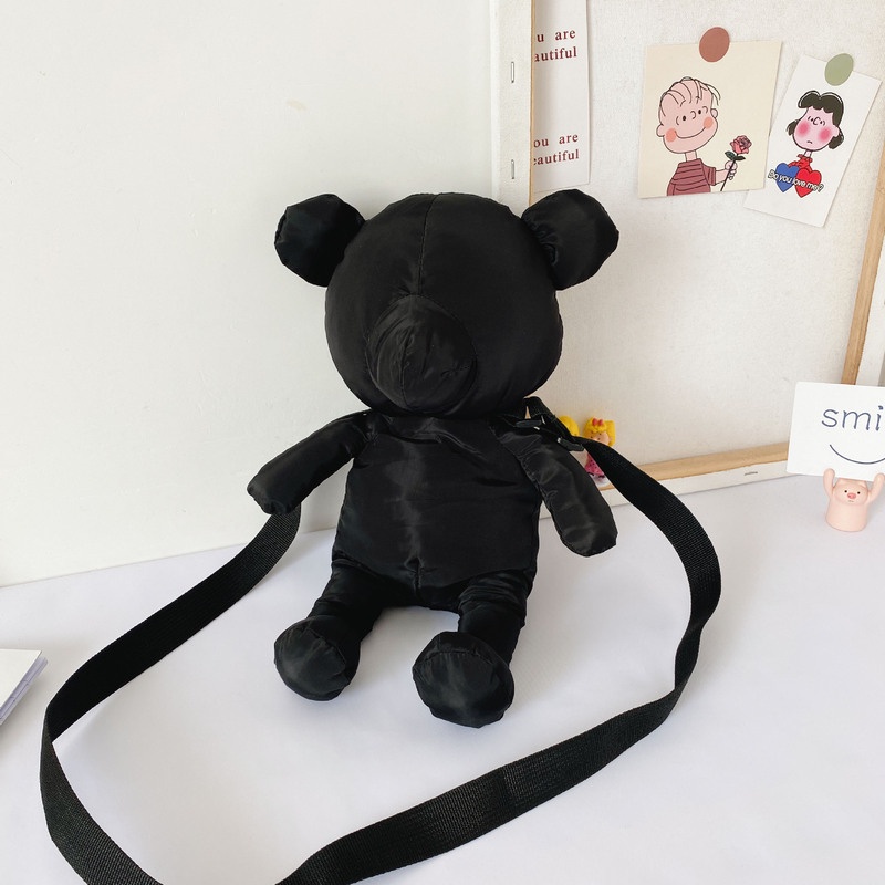 Tas Anak Import - 33575 - Sling Bag Fashions Kids Bentuk Boneka Hitam Termurah