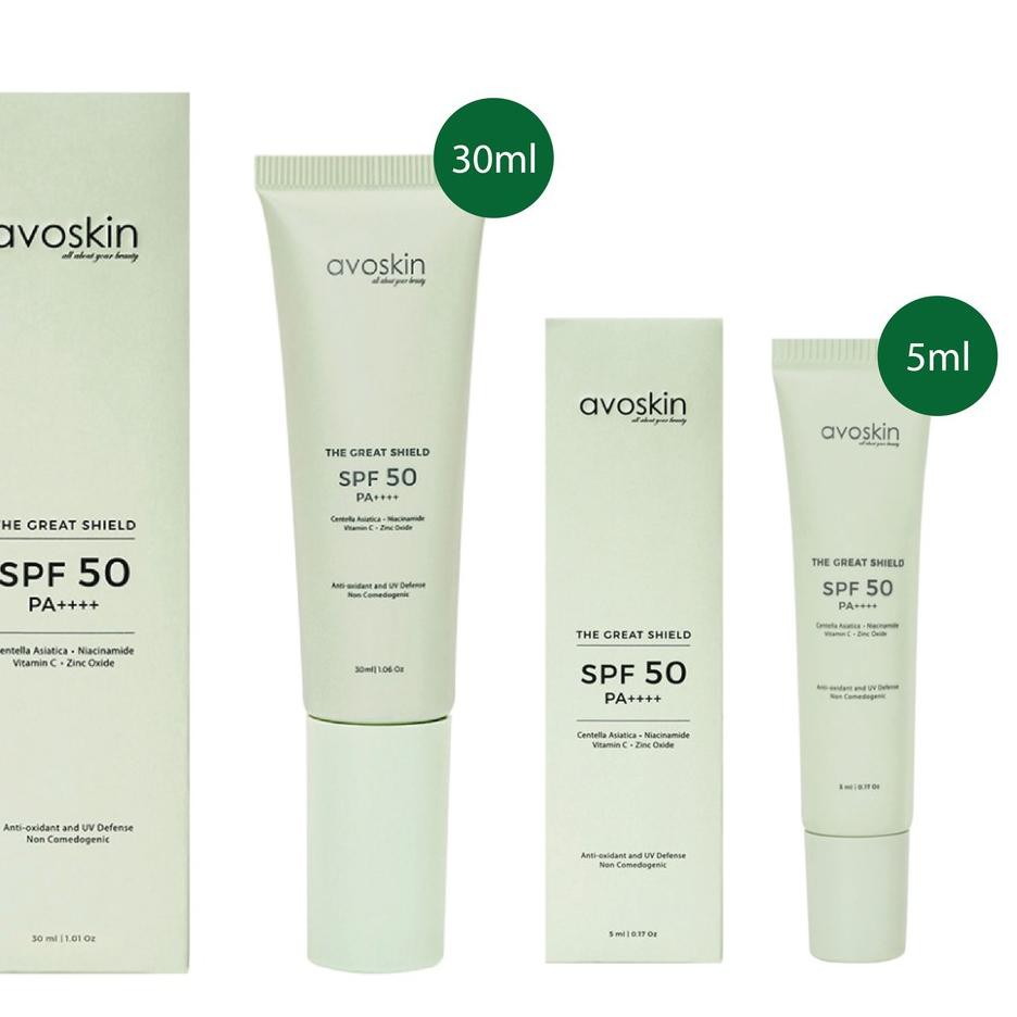 ✺ AVOSKIN The Great Shield Sunscreen SPF 50 PA++++ (5ml / 30ml) ➶