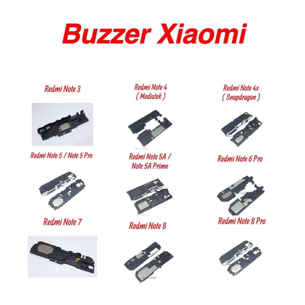 BUZZER 1 SET XIAOMI REDMI NOTE 3 PRO , NOTE 4 MEDIATEK , NOTE 4X SNAPDRAGON , NOTE 5 PRO , NOTE 5A /