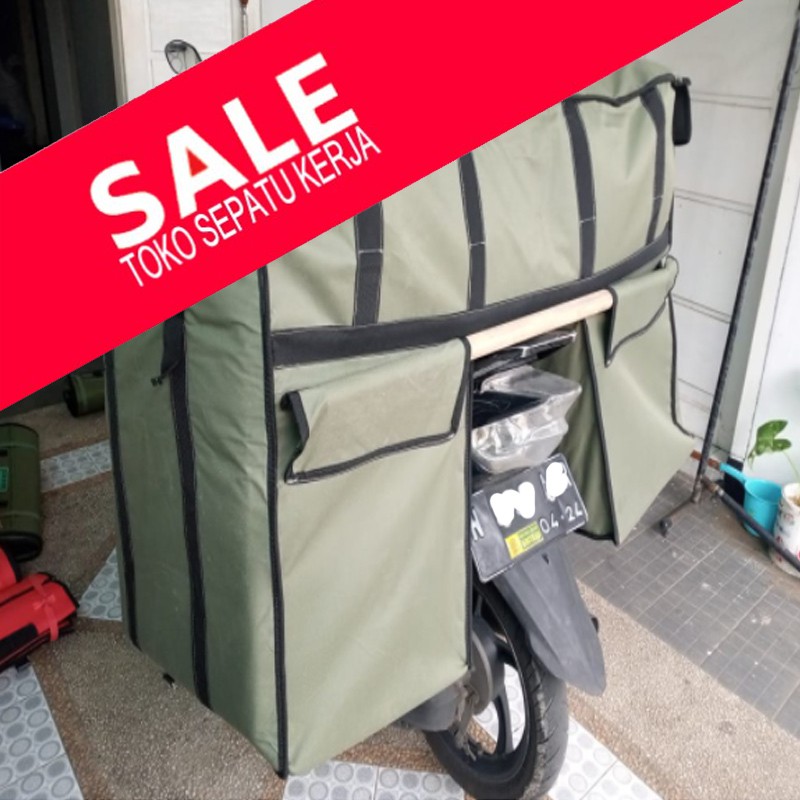 ANJAYMALANG Tas Pos Motor SUPER JUMBO Tas Obrok Tingkat Tas Kurir Tingkat  Tas Delivery Tingkat