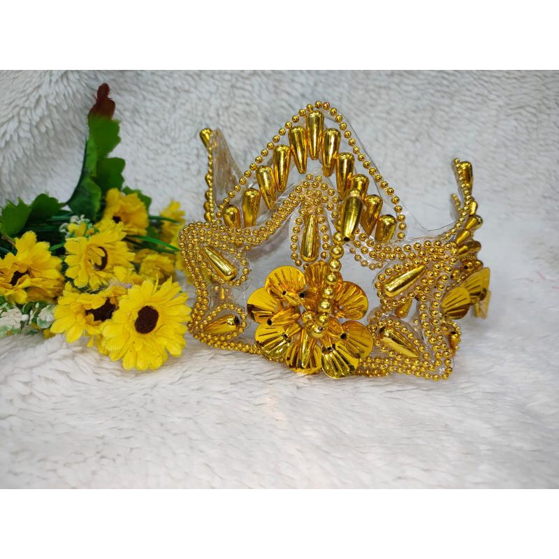 Mahkota Siger Anak Perempuan Model Merak Warna Gold Cantik
