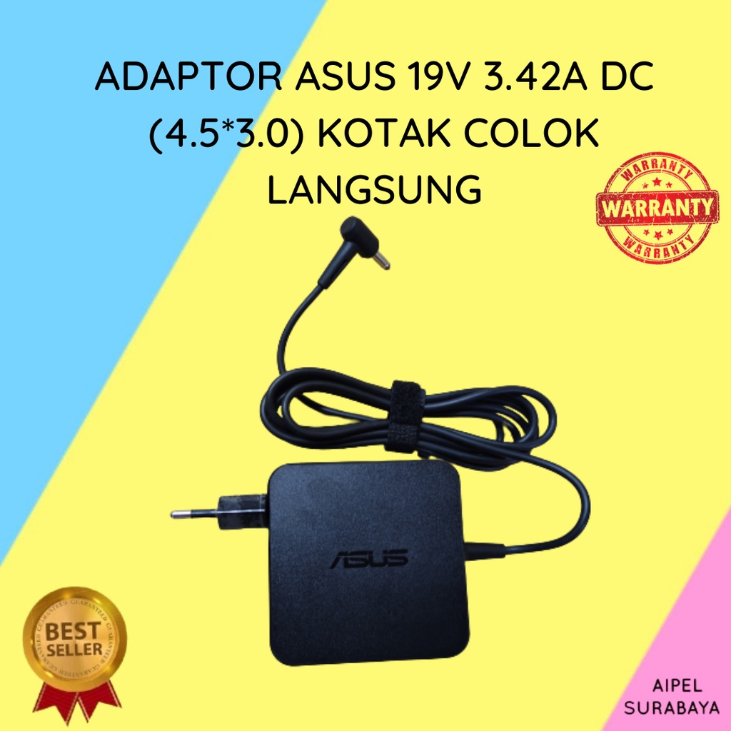 ASUS193424530KCL | ADAPTOR ASUS 19V 3.42A DC (4.5*3.0) KOTAK COLOK LANGSUNG