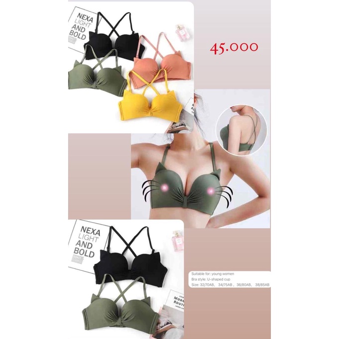ear cat sexy bra import pakaian dalam wanita murah lucu unik