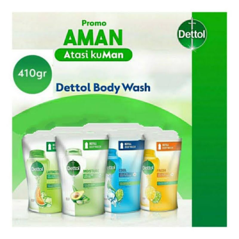 DETTOL CAIR 410ML / DETTOL SABUN MANDI CAIR 410ML /DETTOL BODY WASH 410ML DETTOL ANTI KUMAN