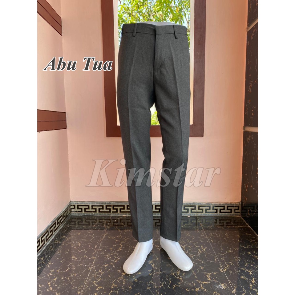 KIMSTAR - CELANA KANTOR FORMAL PRIA SLIMFIT BAHAN DASAR KAIN WOLL KUALITAS PREMIUM