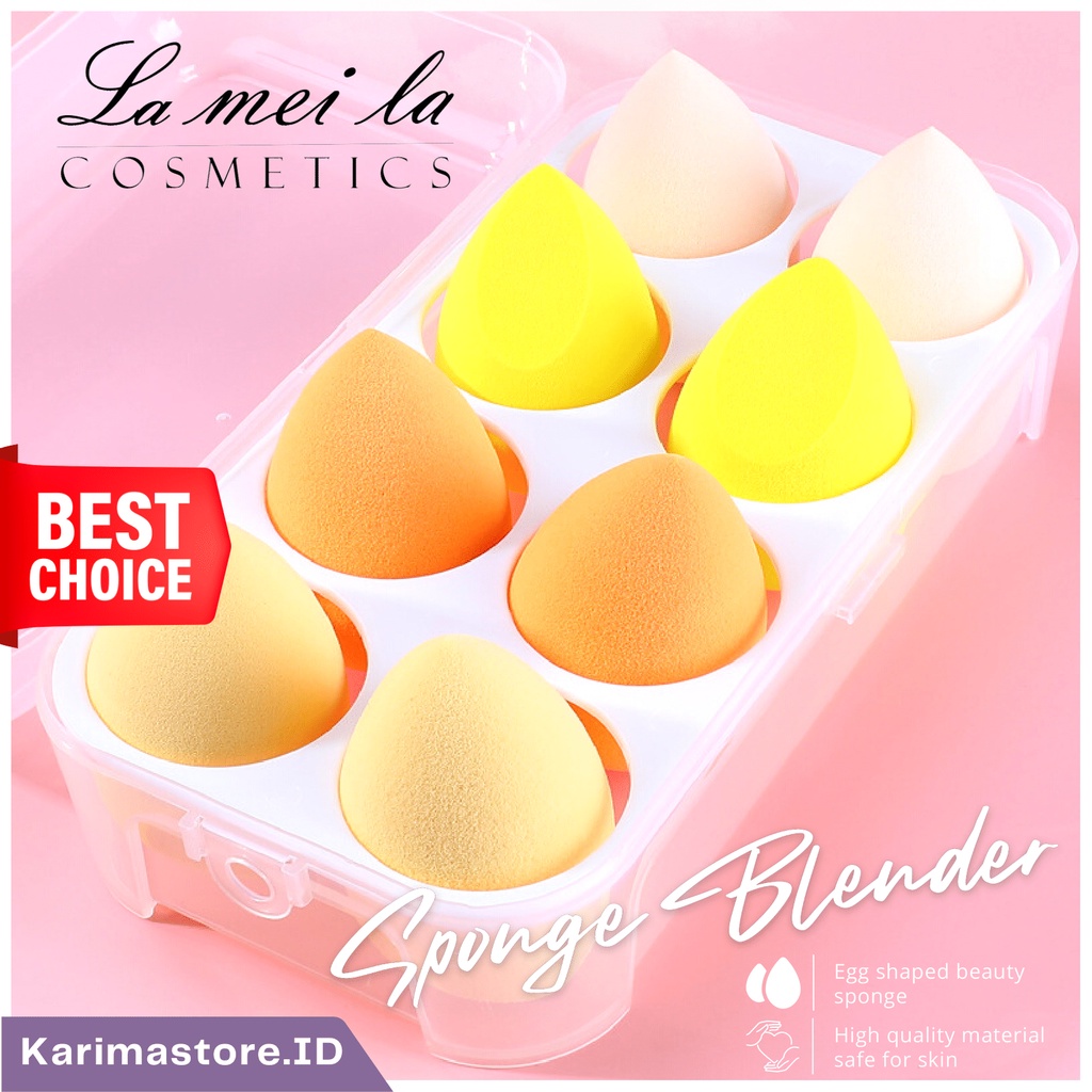 [Original] Spons Blender 4pcs / 8pcs Sponge Blender Lameila / Make Up Tools / Spons Blender / Spons Makeup / Beauty Blender/sponge make up/Spons Makeup 1set