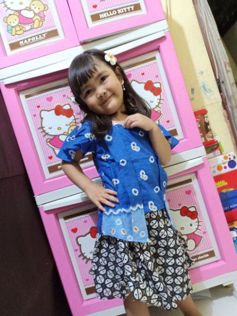 Kutubaru Anak / Kebaya Anak / Kebaya Jumputan Anak / Kutubaru Batik Anak / Setelan Kutubaru Anak