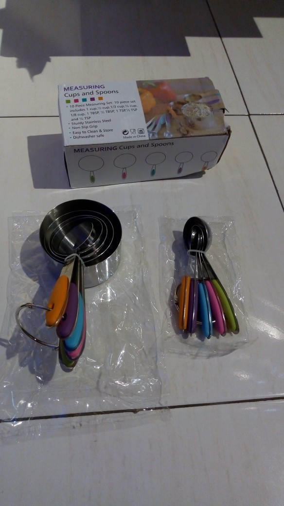 Aigootan Medan Alat Takar Stainless Steel (isi 10 Pcs) / Sendok Ukur / Measuring Spoon Cup Premium