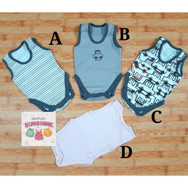 (0-3m) Baju Jumper Sleeveless Juniors Bayi /  Jumper Junior Baby