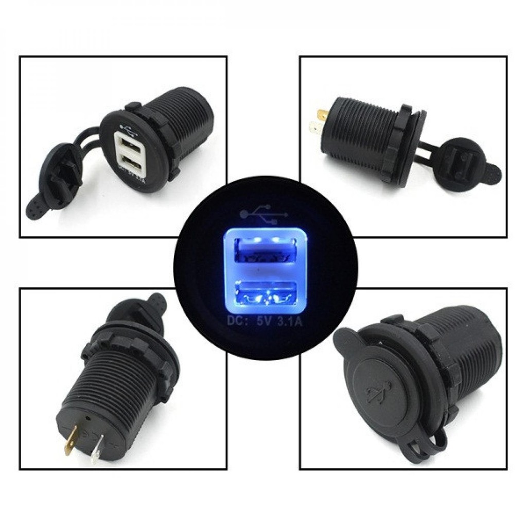 Best Seller ! Motorcycle USB Charger 2 Port - 042557