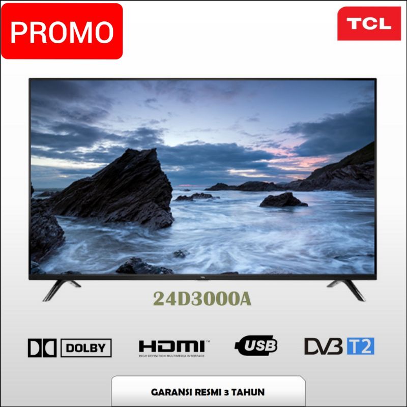TV LED DIGITAL 24" TCL 24D3000 24D3000A 24 INCH 24"