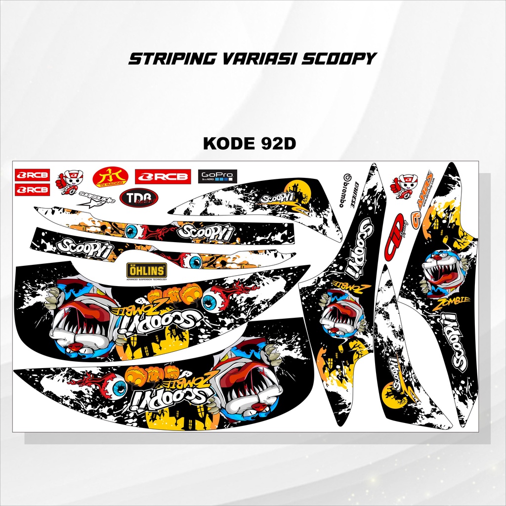 Striping Scoopy Stiker Scoopy 2013/2017 Kode 92