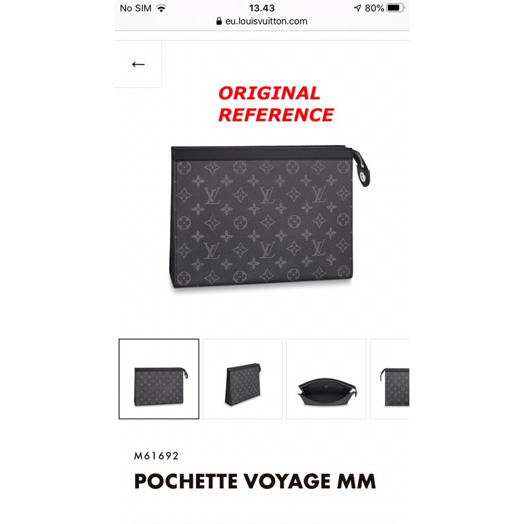 LV POCHETTE VOYAGE MM 61692 DEN# CLUTCH WANITA HANDBAG TAS TANGAN TAS WANITA