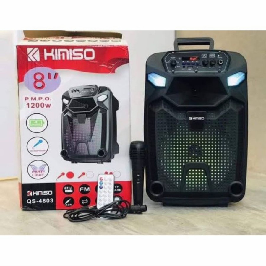 Promo Terbaru!!! Speaker Bluetooth Portable Karaoke / Radio FM Free Microphone Remot Kimso QS-4803 Extra Bass Berkualitas