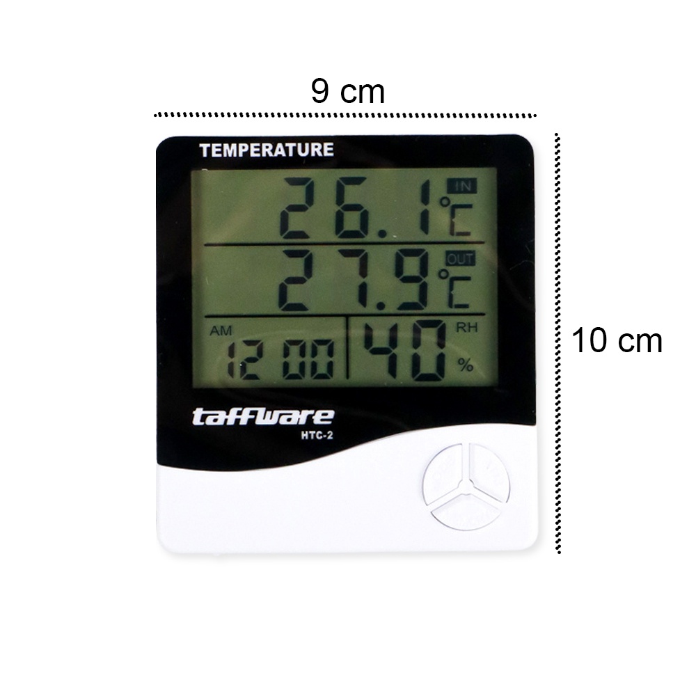 Taffware Digital Temperature, Humidity Meter with Clock Alarm Calender - HTC-2