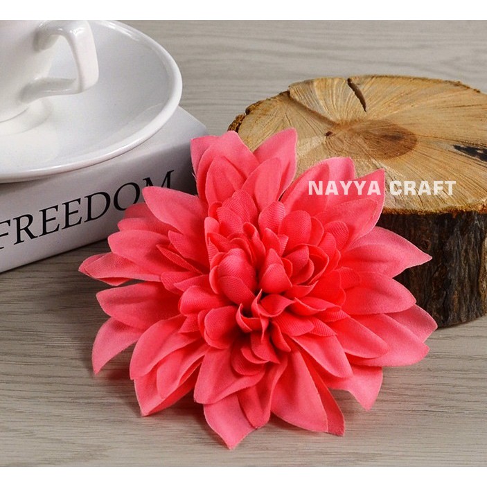 Bunga Dahlia Artificial 10.5 Cm Kepala Bunga Artificial Dekorasi Bahan Kain Non Tangkai Peony Mawar-9