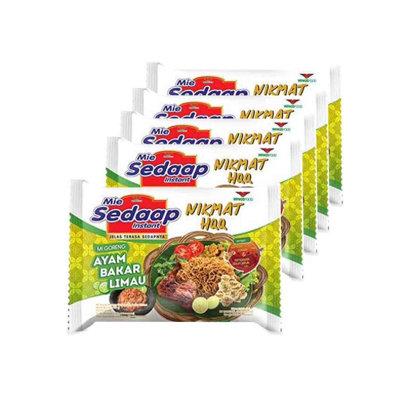 Paket Sedap Mie Ayam Bakar Limau 89gr x 5Pcs