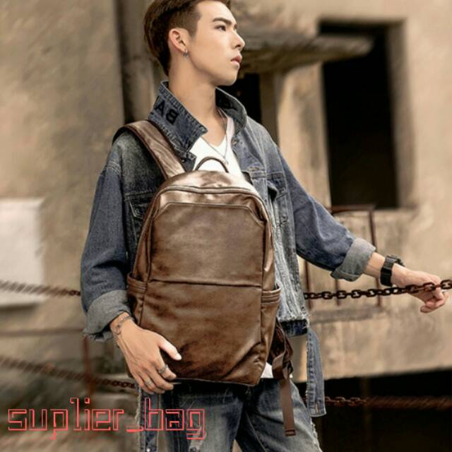 Tas ransel pria kulit/Tas punggung pria/Ransel pria/Ransel punggung pria/Tas pria/Ransel kulit