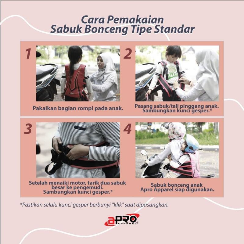 Sabuk Bonceng Motor Anak Apro Apparel