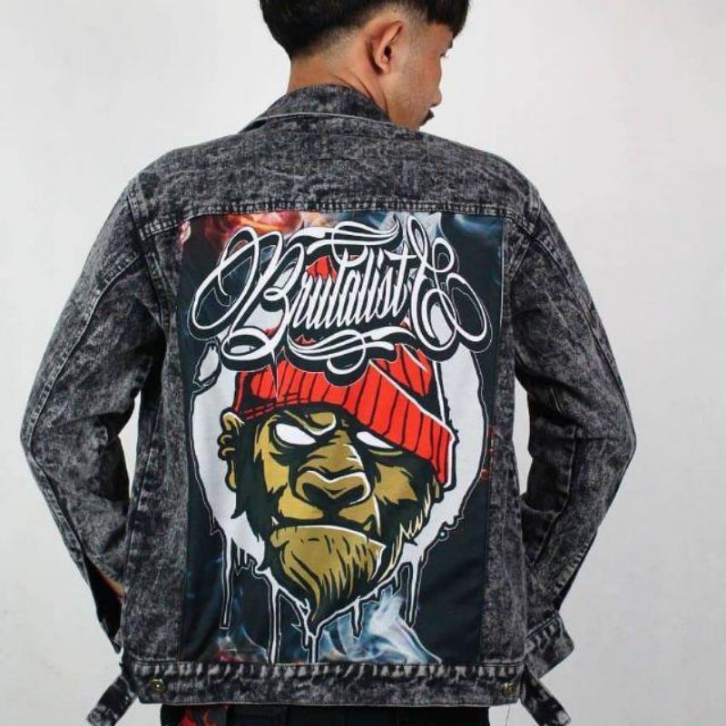 JAKET DENIM FULL WASH FULL PRINT / JAKET JEANS DISTRO / JAKET DENIM FULL PRINT PRIA /  WANITA