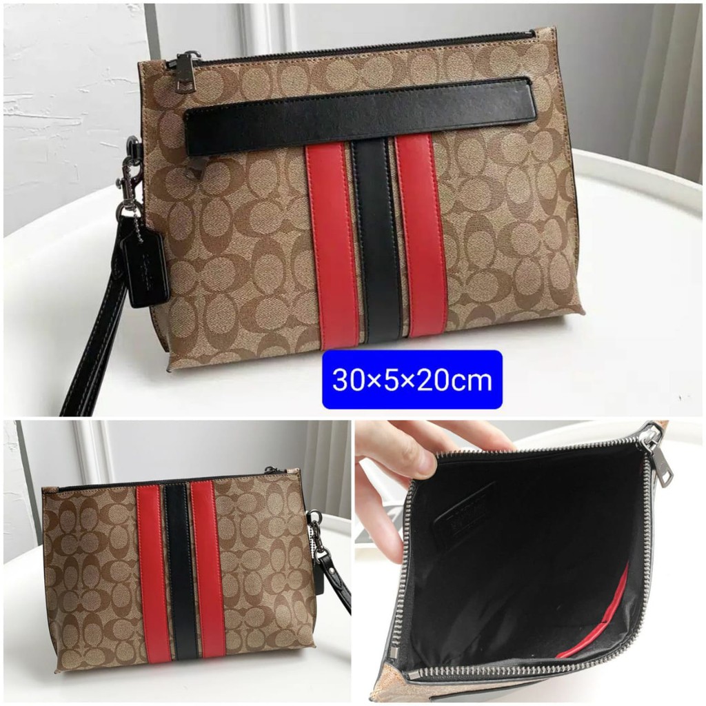 TAS CLUTCH COACH TAS TANGAN COACH PRIA ORI FO BAHAN KULIT 04