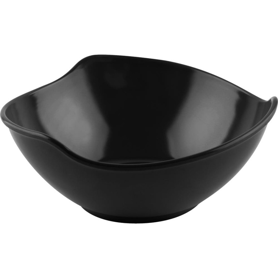 Mangkok Gelombang Ramen Jepang MELAMINE GLORI 4870 / Mangkuk Bakso Mie 7 inch Segi Oval Hitam