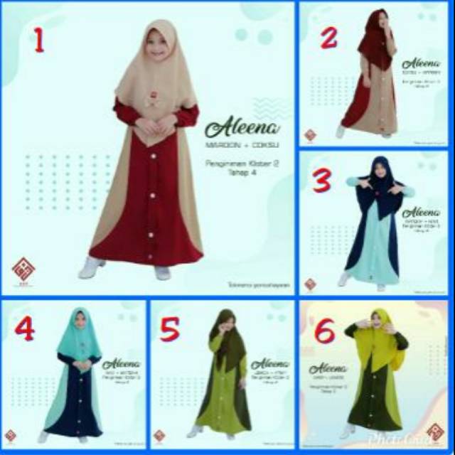 Set Gamis Aleena dan Khimar