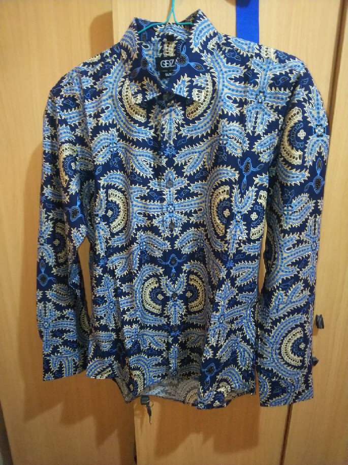 Kemeja Batik Pria Modern Lengan Panjang Casual Modis Slim Fit Trendy Masa Kini Lb 576
