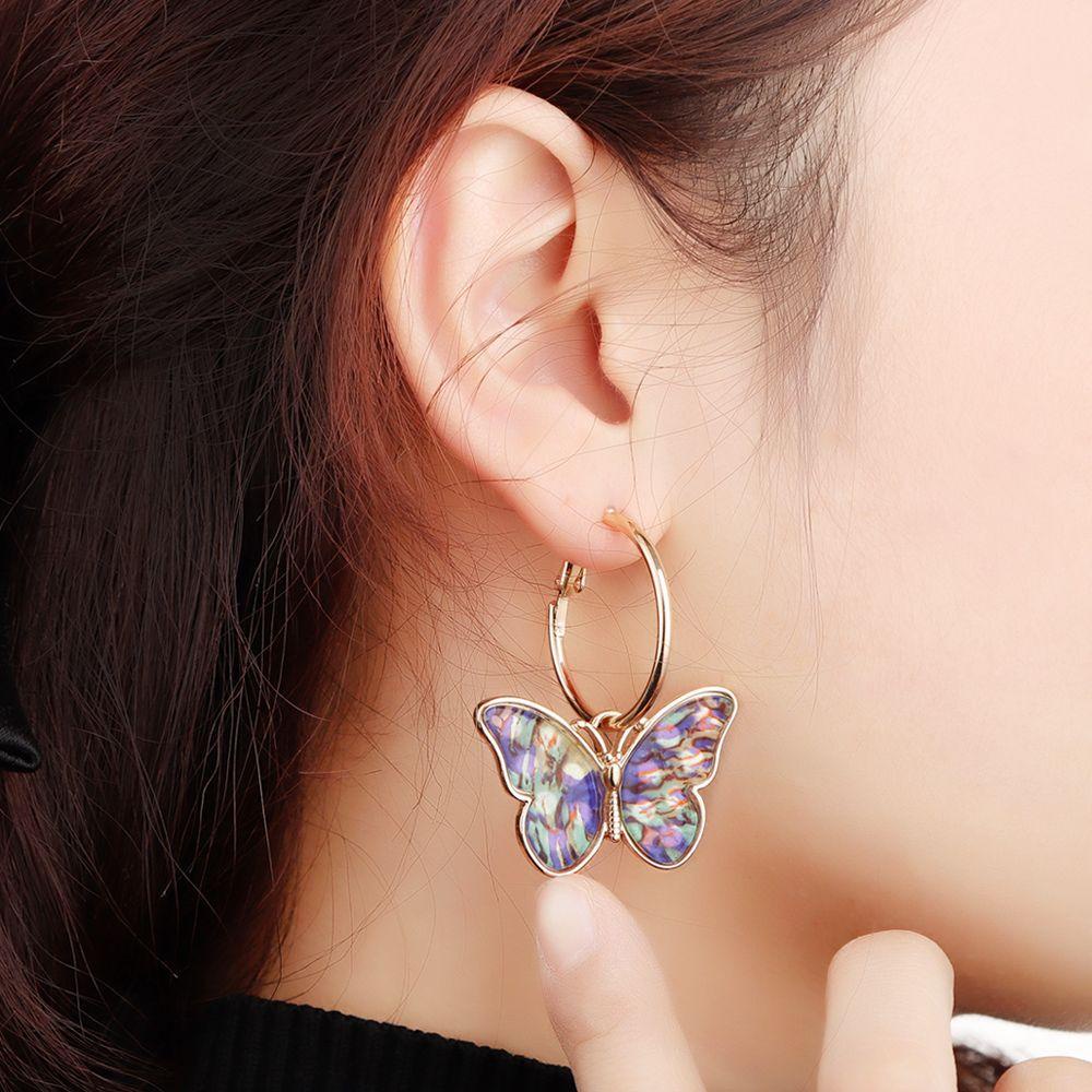 R-flower Butterfly Earrings Trend Wanita Perempuan Kasual Telinga Liontin