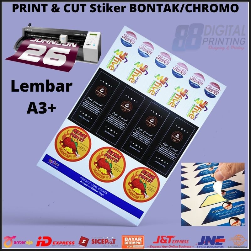 

[Cutting] Promo Cetak Stiker BONTAK Kilap / Print Stiker CHROMO