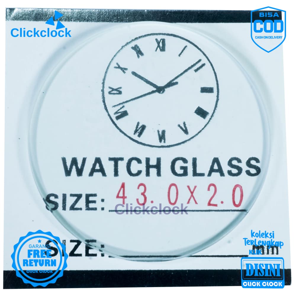 Kaca Jam Kaca Bahan Watch Glass PNC-430 Murah 4,3 cm