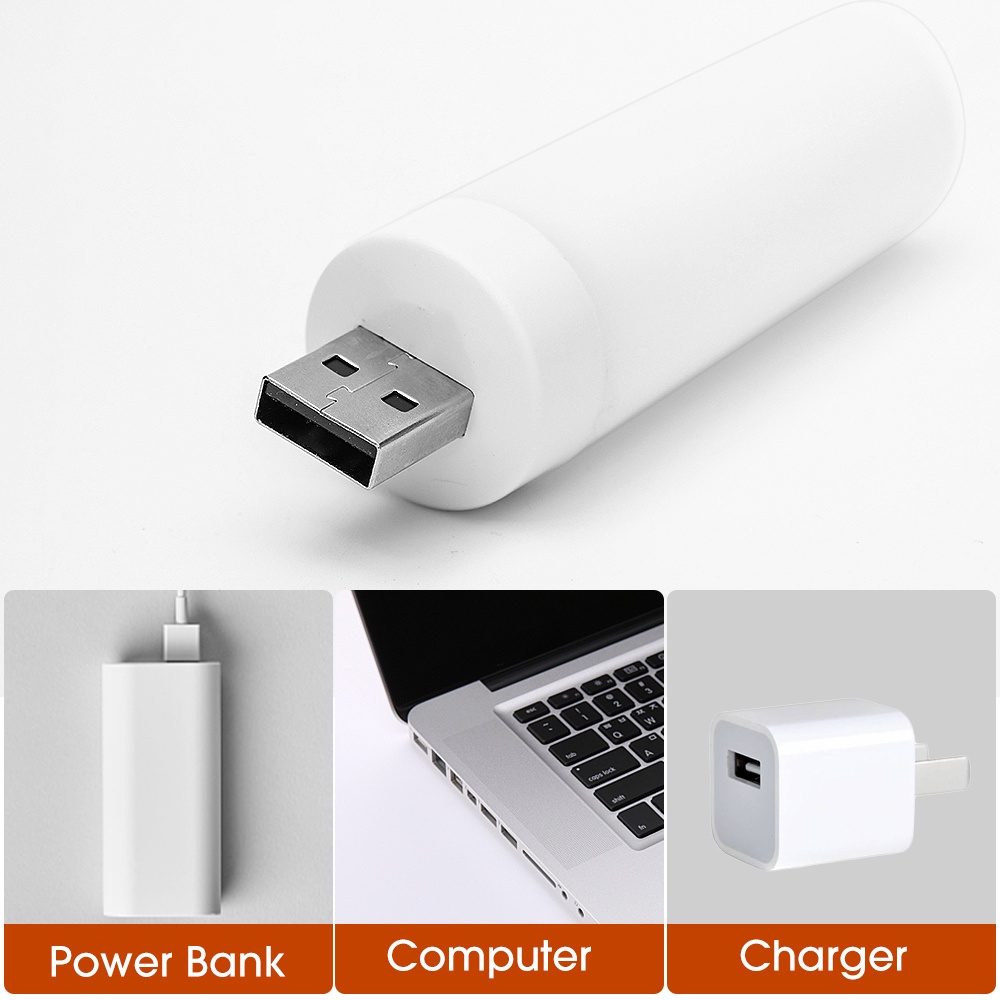 Lampu Malam LED USB Portable Bentuk Lilin Dengan Power Charging Plug Untuk Camping