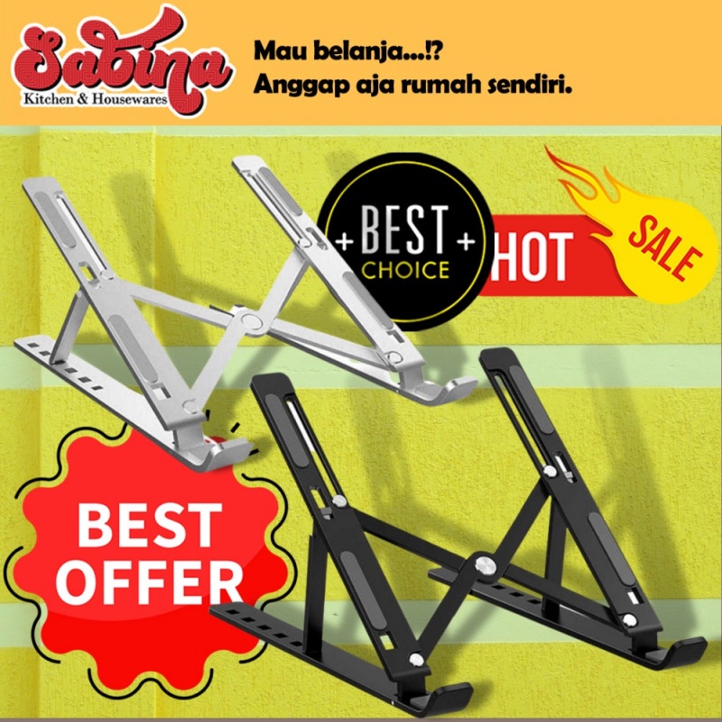 Dudukan Laptop Stand Holder Meja Lipat Portable Adjustable Aluminium