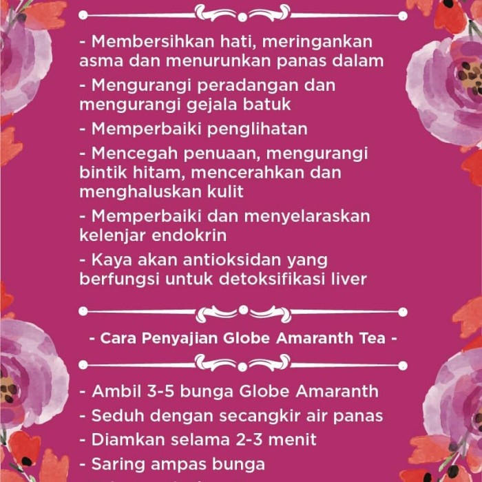 

Bb0621D Globe Amaranth Tea Sachet 10Gr 0547771