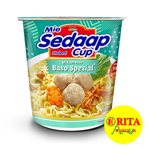 

Sedaap Cup Mie Instan Rasa Baso Spesial 77 Gr