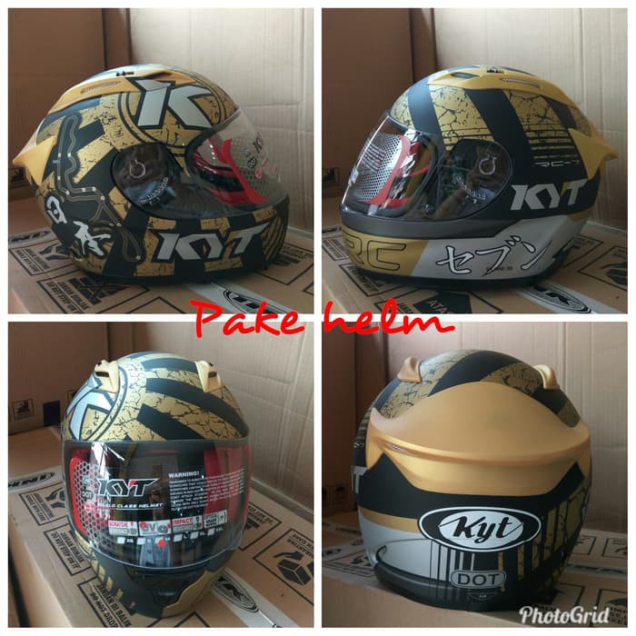 HELM KYT RC7 KYT RC SEVEN #17 BLACK DOFF GOLD