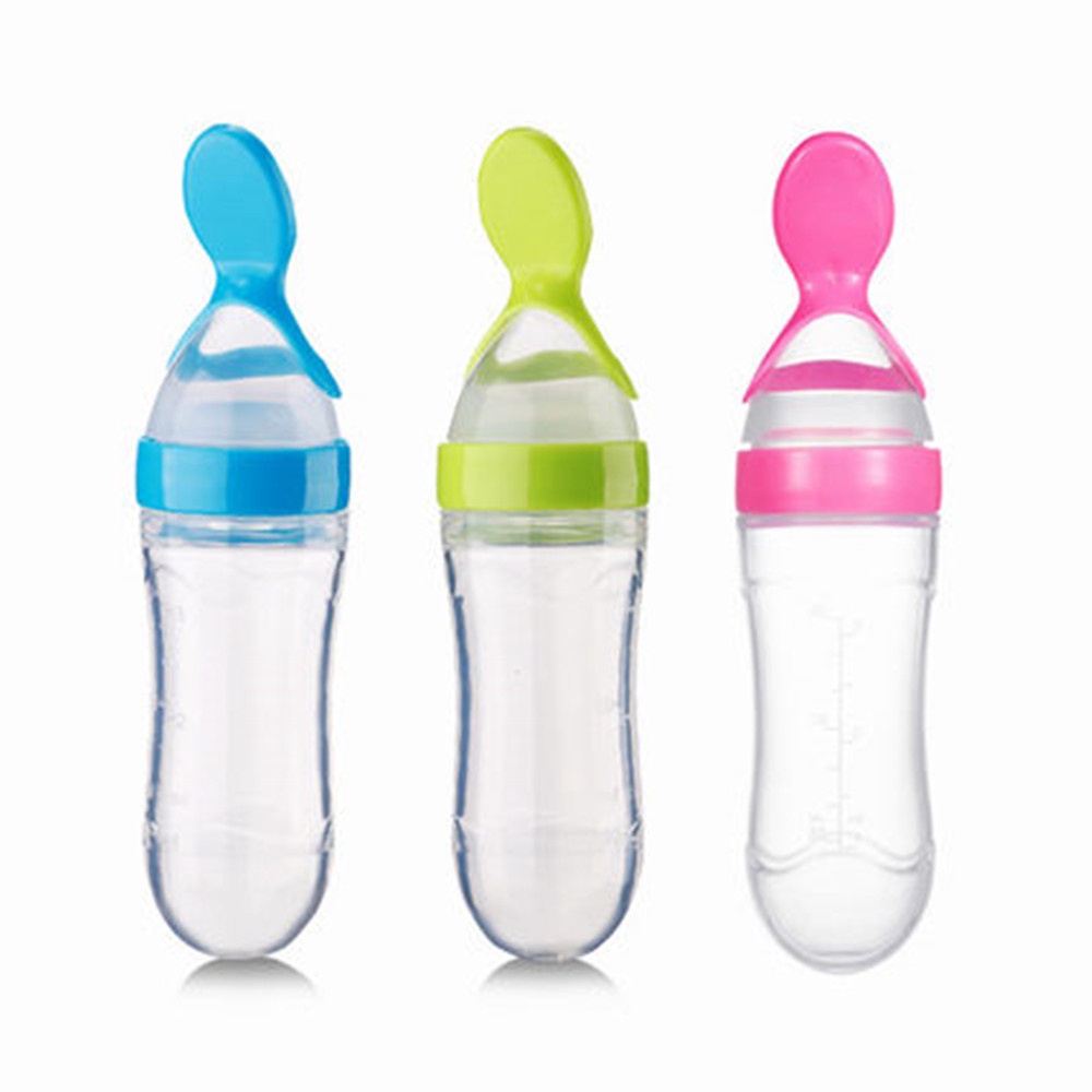 Sendok Makan Bayi Botol Dot SIlikon Praktis Silicone Baby Spoon Dispenser / Perlengkapan Bayi Baru Lahir / PRI 04