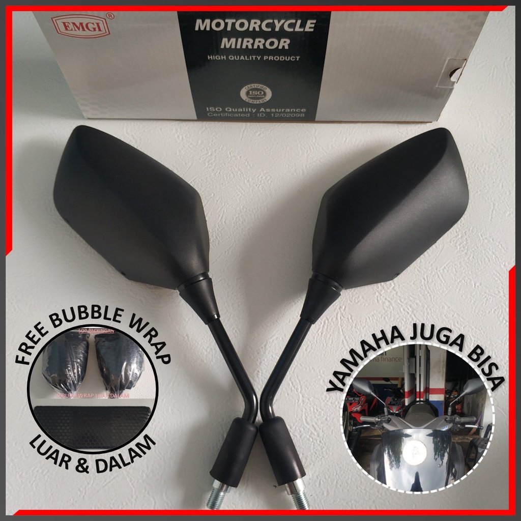 Spion HONDA PCX 150 PCX 160 VARIO 160 YAMAHA AEROX NMAX LEXY juga bisa, Model standar Kualitas ori merk EMGI