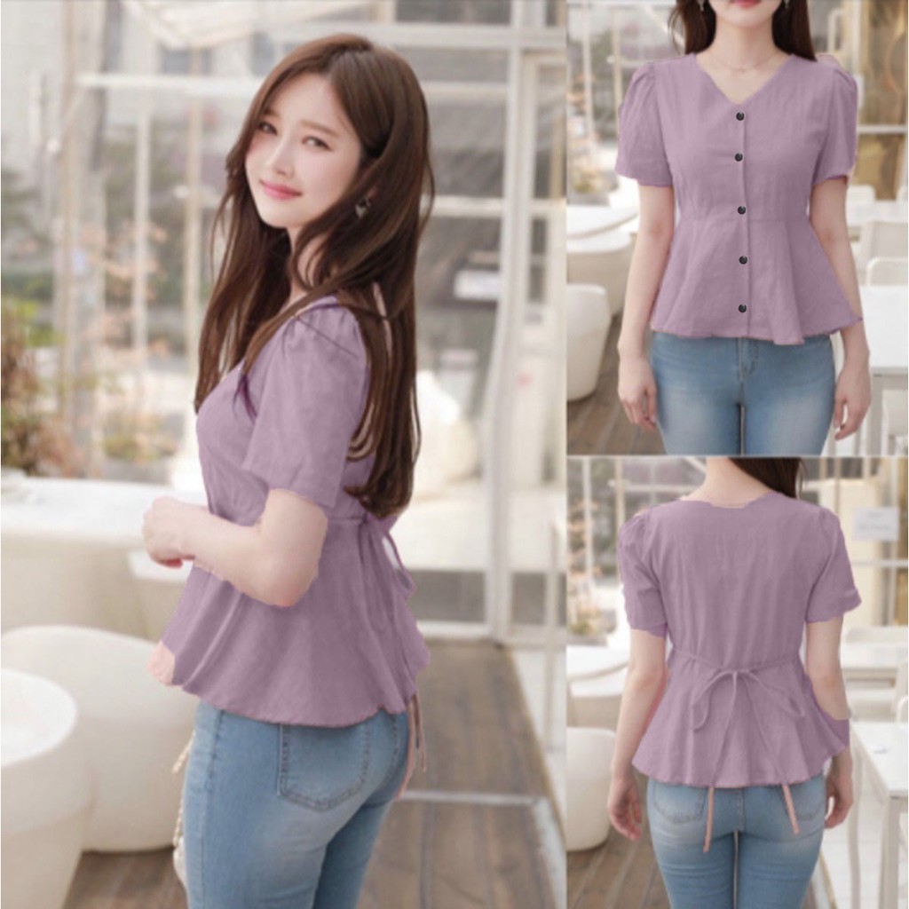 BDG-STYLE(COD) BLOUSE LUCIA/ATASAN KEKINIAN/BLOUSE WANITA /BLOUSE BAHAN MOSCREPE