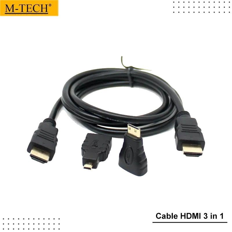 KABEL HDMI TO HDMI,MINI,MICRO HDMI M-TECH 3 IN 1 1.5METER
