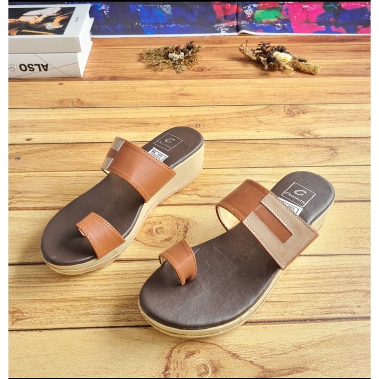 HR  01 Sandal Wedges Wanita ( Terbaru ) 5cm